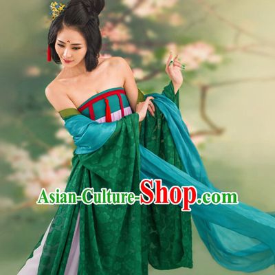 Chinese Ancient Tang Dynasty Costumes and Hair Jewelry Complete Set for Women