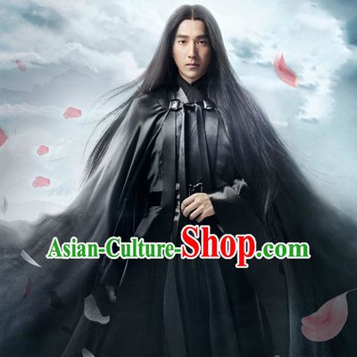 Chinese Ancient Swordsman Knight Costume Complete Set for Men