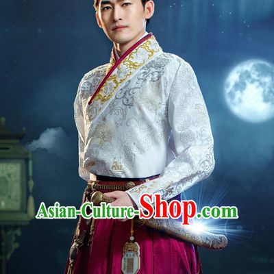 Chinese Ancient Swordsman Knight Costume Complete Set for Men Youth Teenagers Kids