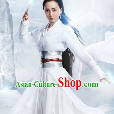 Chinese Ancient Swordswoman Knight Costume Complete Set for Women Youth Teenagers Kids