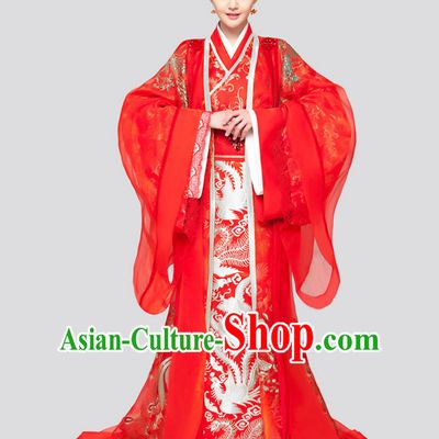Chinese Ancient Bridal Wedding Dresses and Hair Jewelry Complete Set for Women