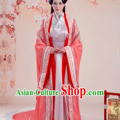 Chinese Ancient Princess Dresses and Hair Jewelry Complete Set for Women