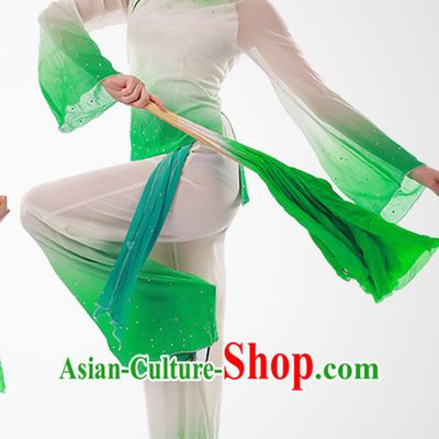 Chinese Traditional Fan Group Dancing Costumes and Headdress Complete Set for Women