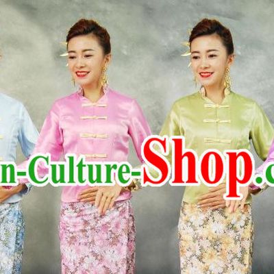 Traditional National Thai Dress Thai Traditional Dress Dresses Wedding Dress online for Sale Thai Clothing Thailand Clothes Complete Set for Women Girls Adults Youth Kids