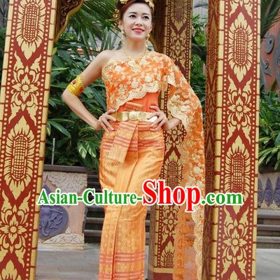 Traditional National Thai Dress Thai Traditional Dress Dresses Wedding Dress online for Sale Thai Clothing Thailand Clothes Complete Set for Women Girls Adults Youth Kids