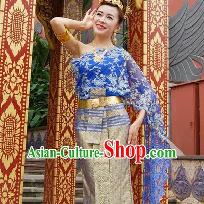 Traditional National Thai Dress Thai Traditional Dress Dresses Wedding Dress online for Sale Thai Clothing Thailand Clothes Complete Set for Women Girls Adults Youth Kids