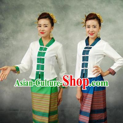 Traditional National Thai Dress Thai Traditional Dress Dresses Wedding Dress online for Sale Thai Clothing Thailand Clothes Complete Set for Women Girls Adults Youth Kids