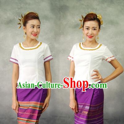 Traditional National Thai Dress Thai Traditional Dress Dresses Wedding Dress online for Sale Thai Clothing Thailand Clothes Complete Set for Women Girls Adults Youth Kids