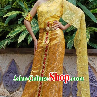 Traditional National Thai Dress Thai Traditional Dress Dresses Wedding Dress online for Sale Thai Clothing Thailand Clothes Complete Set for Women Girls Adults Youth Kids
