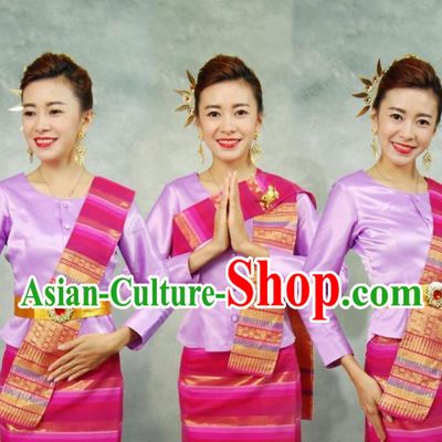 Traditional National Thai Dress Thai Traditional Dress Dresses Wedding Dress online for Sale Thai Clothing Thailand Clothes Complete Set for Women Girls Adults Youth Kids