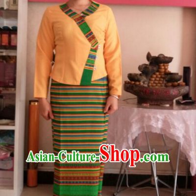 Traditional National Thai Dress Thai Traditional Dress Dresses Wedding Dress online for Sale Thai Clothing Thailand Clothes Complete Set for Women Girls Adults Youth Kids