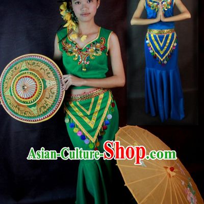Traditional National Thai Dance Costumes Dress Thai Traditional Dress Dresses Wedding Dress online for Sale Thai Clothing Thailand Clothes Complete Set for Women Girls Adults Youth Kids