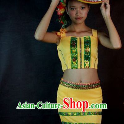 Traditional National Thai Dance Costumes Dress Thai Traditional Dress Dresses Wedding Dress online for Sale Thai Clothing Thailand Clothes Complete Set for Women Girls Adults Youth Kids