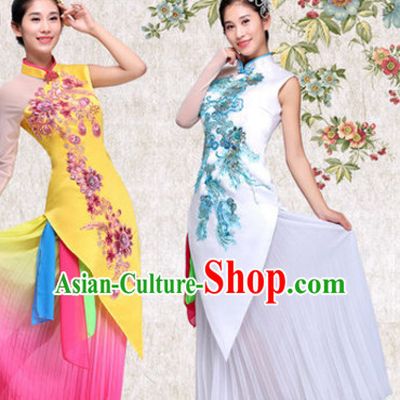 Chinese Folk Group Classic Dance Costumes Dress online for Sale and Headdress Complete Set for Women Girls Adults Youth Kids