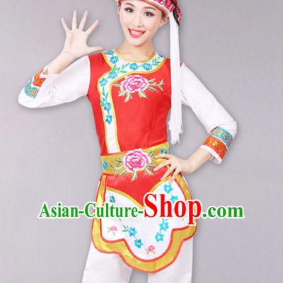 Chinese Minority Dance Costumes Dancewear and Headpieces Complete Set for Women