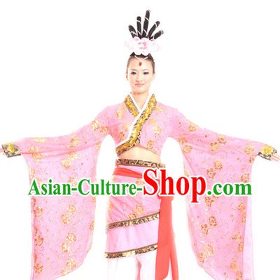 Chinese Imperial Palace Classical Dance Costumes Dancewear and Headpieces Complete Set for Women