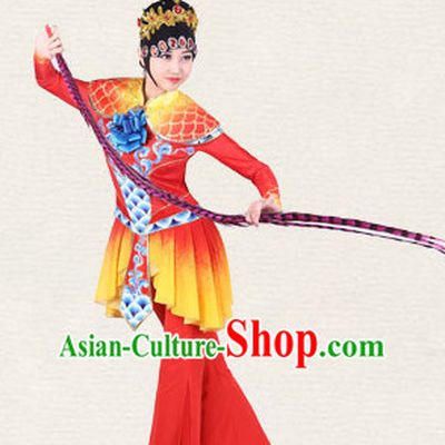 Chinese Imperial Palace Classical Dance Costumes Dancewear and Headpieces Complete Set for Women