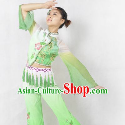 Chinese Traditional Classical Dance Costumes Dancewear and Headpieces Complete Set for Women