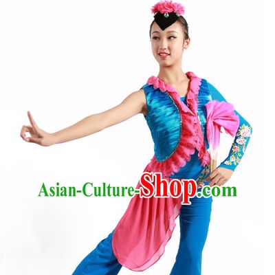 Chinese Traditional Classical Dance Costumes Dancewear and Headpieces Complete Set for Women