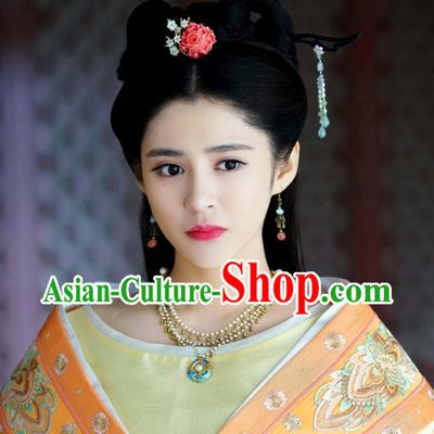 Ancient Chinese Princess Black Wig Wigs and Hair Jewelry