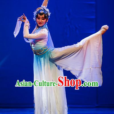 Chinese Professional Stage Classical Dancing Costume and Headpieces Complete Set for Women