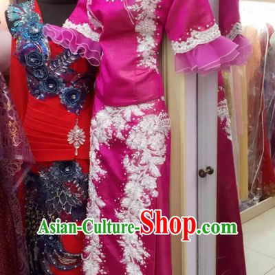 Top Traditional National Thai Garment Dress Thai Traditional Dress Dresses Wedding Dress Complete Set for Women Girls Youth Kids Adults Couple