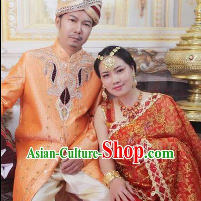 Top Traditional National Thai Garment Dress Thai Traditional Dress Dresses Wedding Dress Complete Set for Couples