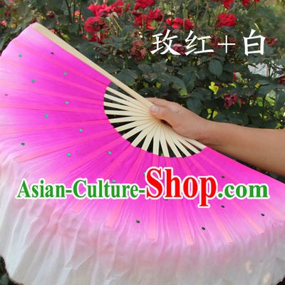 Color Transition Traditional Chinese Pure Silk Dance Fan