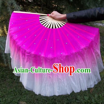 Two Sides 100_ Pure Silk Professional Dancing Fan for Women Men Adults