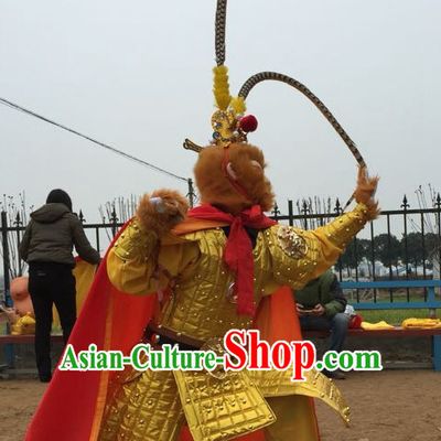 Gold Color Sun Wukong Costumes and Headdress Complete Set