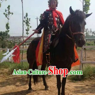 Ancient Chinese General Knight Costumes and Hat Complete Set for Men