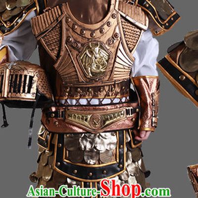 Ancient Chinese Warrior Solider General Armor Costumes and Hat Complete Set for Kids Children