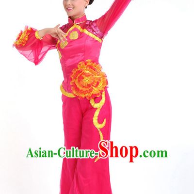 Traditional Chinese Dance Costumes Custom Dance Costume Folk Dance Chinese Dress Cultural Dances and Headdress Complete Set