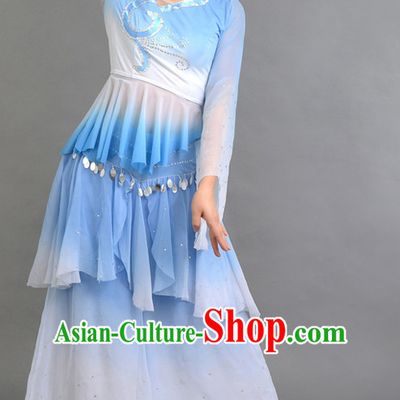Traditional Chinese Classical Dance Costumes Custom Dance Costume Folk Dancing Chinese Dress Cultural Dances and Headdress Complete Set for Girls Kids Children