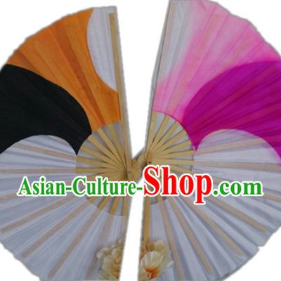 Traditional Hands Painted Chinese Fans Oriental Fan Folk Dance Hand Fan Dance Ribbons Cultural Dances
