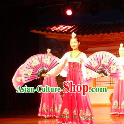 Traditional Hands Painted Chinese Fans Oriental Fan Folk Dance Hand Fan Dance Ribbons Cultural Dances