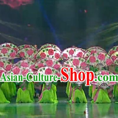 Traditional Hands Painted Chinese Fans Oriental Fan Folk Dance Hand Fan Dance Ribbons Cultural Dances