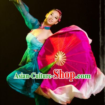 360 Degree Pure Silk Traditional Chinese Fans Oriental Fan Folk Dance Hand Fan Dance Ribbons Cultural Dances