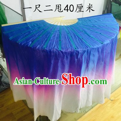 Professional Traditional Chinese Beijing Dance Academy Color Transition Two Sides Pure Silk Dance Fan