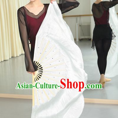 Professional Traditional Chinese Beijing Dance Academy Color Transition Two Sides Pure Silk Dance Fan