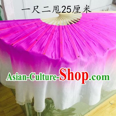 Professional Traditional Chinese Beijing Dance Academy Color Transition Two Sides Pure Silk Dance Fan