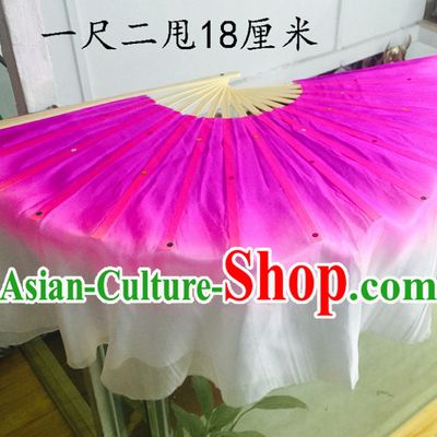 Professional Traditional Chinese Beijing Dance Academy Color Transition Two Sides Pure Silk Dance Fan