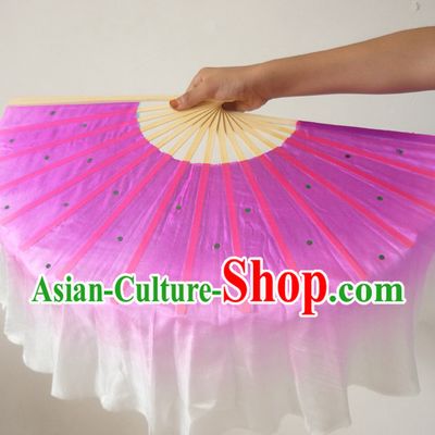 Professional Traditional Chinese Beijing Dance Academy Color Transition Pure Silk Dance Fan