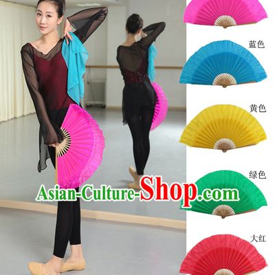 Professional Traditional Color Transition Pure Silk Dance Fan Dance Ribbons