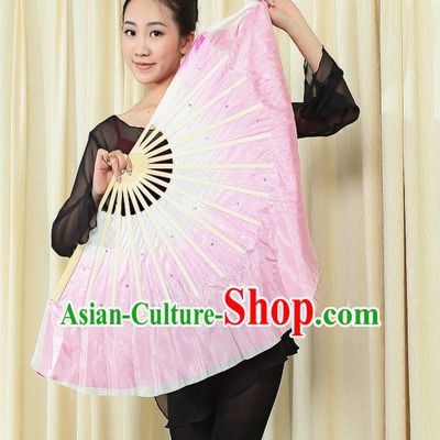 Professional Traditional Color Transition Two Sides Two Colors Pure Silk Dance Fan