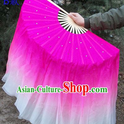 Professional Traditional Color Transition Two Sides Two Colors Pure Silk Dance Fan