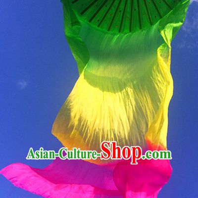 Pure Silk Color Transition Changing Competition Chinese Dance Fan Cultural Fans
