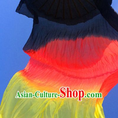 Pure Silk Color Transition Changing Competition Chinese Dance Fan Cultural Fans