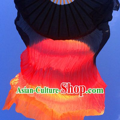 Pure Silk Color Transition Changing Competition Chinese Dance Fan Cultural Fans