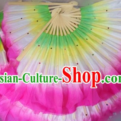 Pure Silk Color Transition Changing Competition Chinese Dance Fan Cultural Fans
